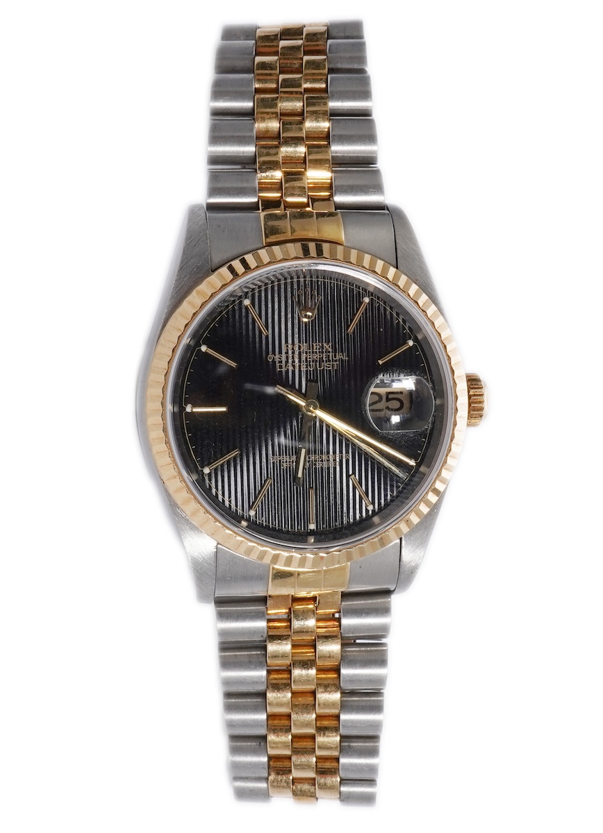 A gentleman's 1997 stainless steel and gold Rolex Oyster Perpetual Datejust Superlative Chronometer Officially Certified wrist watch